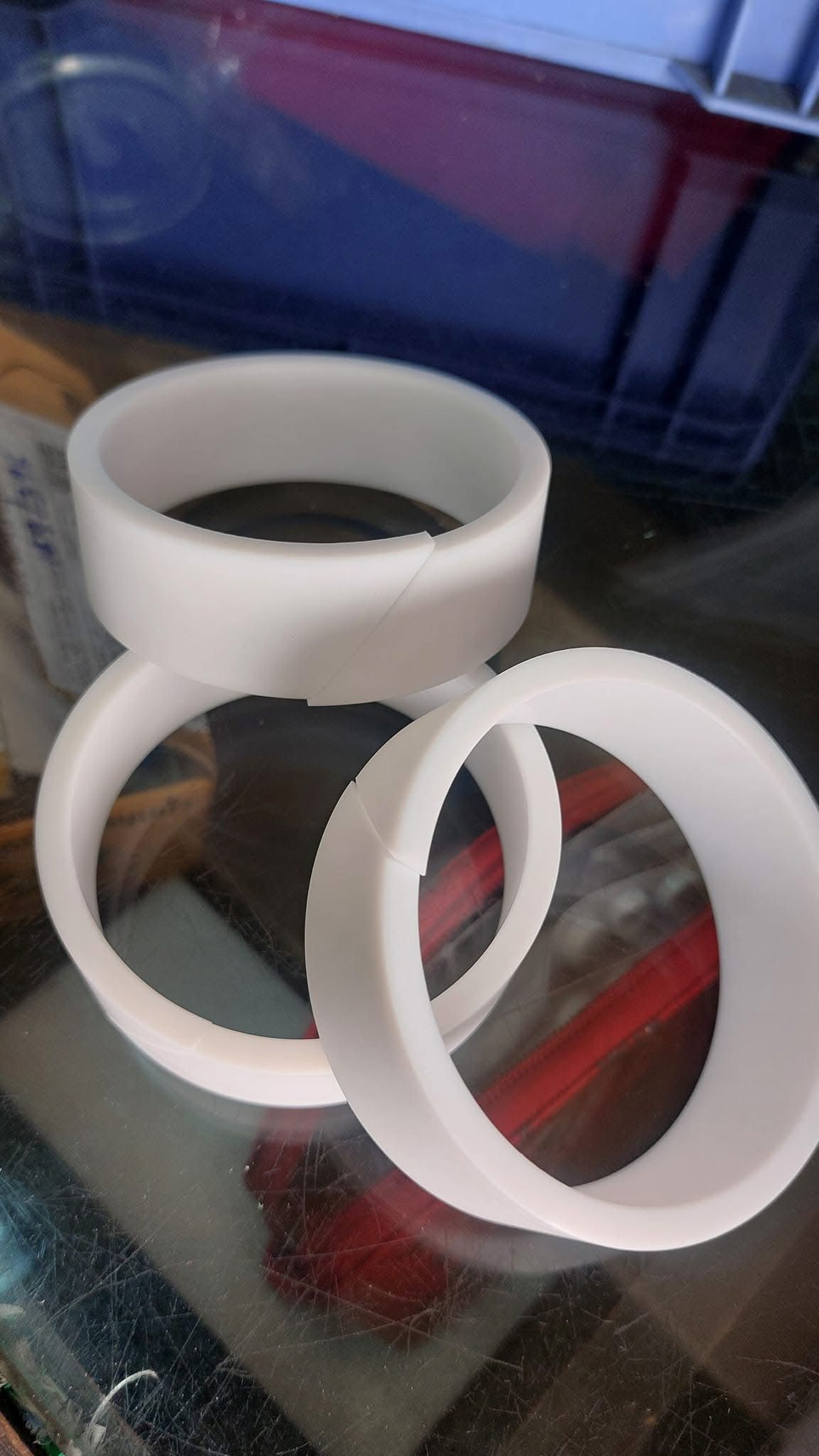 แหวน PTFE สีขาวกลึงตามขนาด